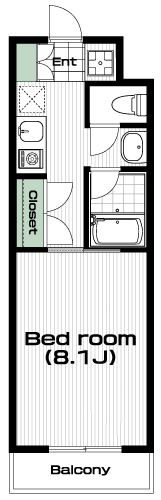 京王堀之内駅の賃貸 60,000円 間取り図