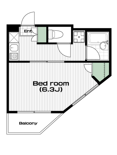 板橋区役所前駅の賃貸 73,000円 間取り図