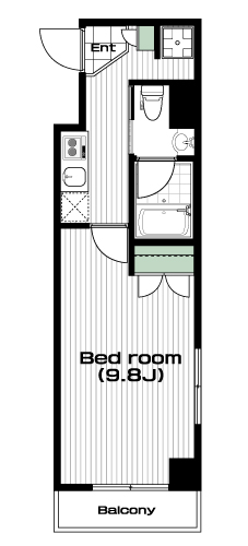 小竹向原駅の賃貸 74,000円 間取り図