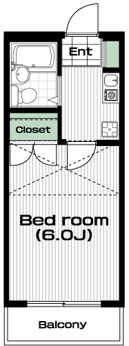 東伏見駅の賃貸 43,000円 間取り図