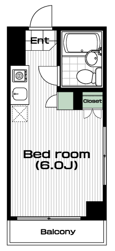 一橋学園駅の賃貸 38,000円 間取り図