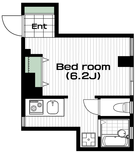 早稲田駅の賃貸 85,000円 間取り図