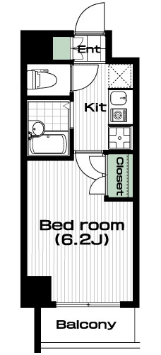 大岡山駅の賃貸 88,000円 間取り図