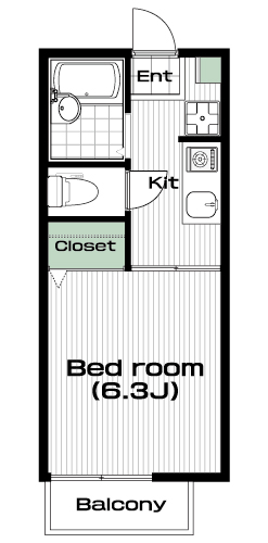 日吉駅の賃貸 57,000円 間取り図