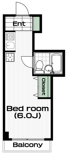 白楽駅の賃貸 48,000円 間取り図