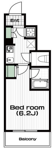 中野駅の賃貸 77,000円 間取り図