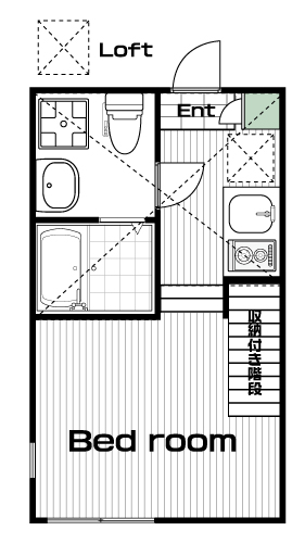 生田駅の賃貸 64,000円 間取り図