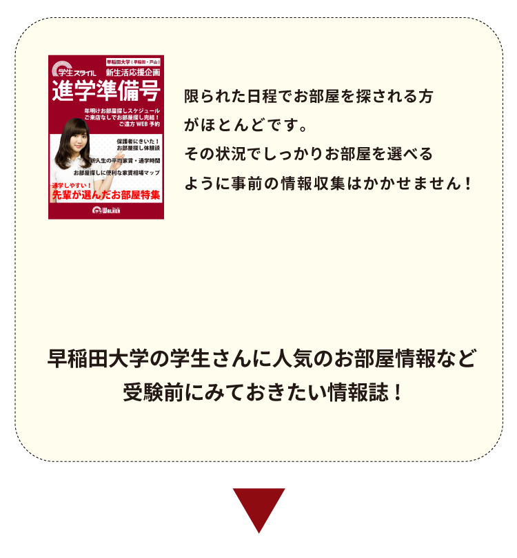 早稲田大学（早稲田キャンパス)　合格前お部屋探し相談会