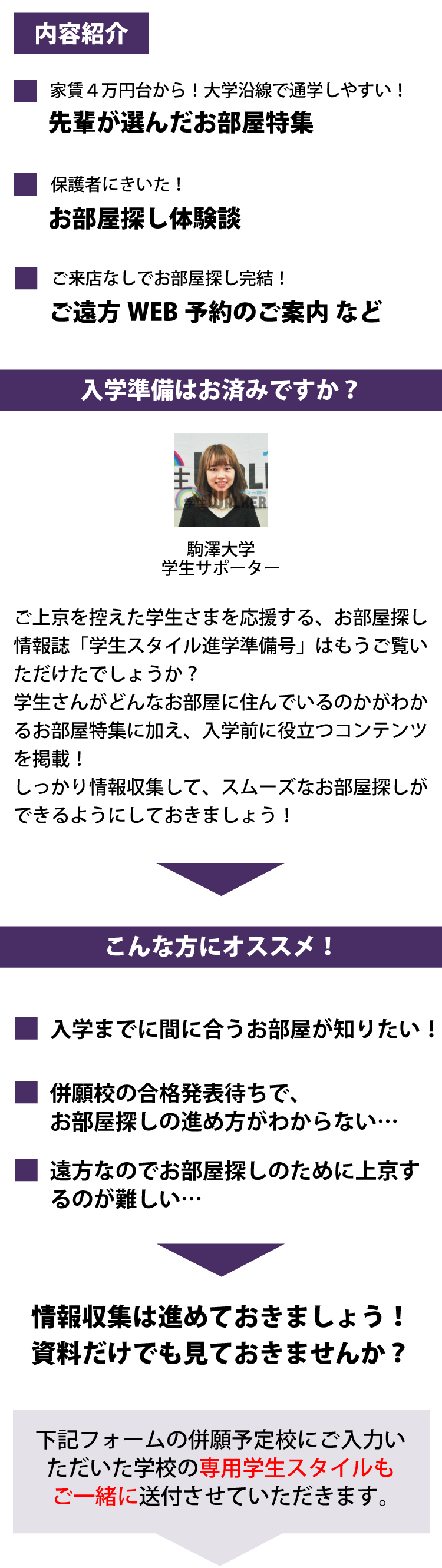 駒澤大学 入学直前 学生スタイル進学準備号 学生マンション 学生賃貸なら学生ウォーカー